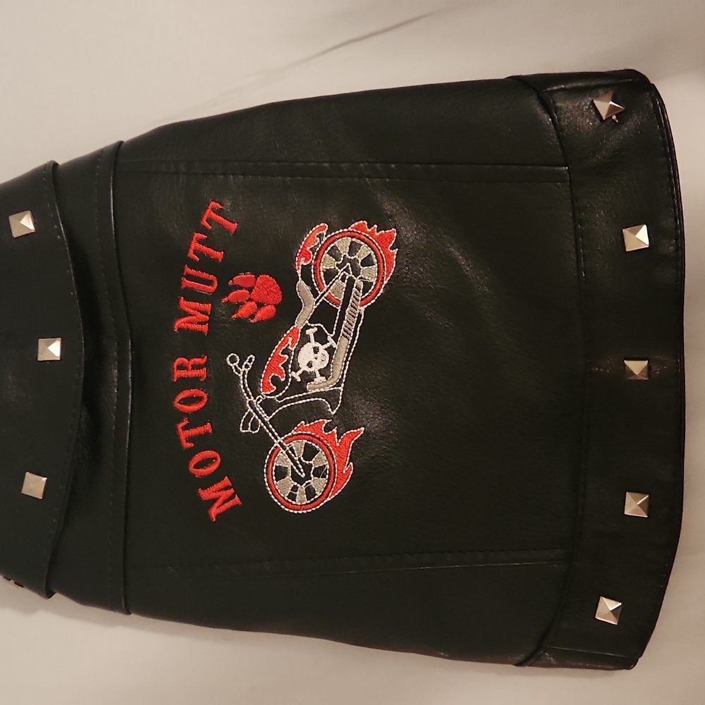 Tucker & Ace black motorcycle dog coat size XS